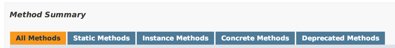 Javadoc method summary